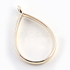 Rack Plating Alloy Teardrop Open Back Bezel Pendants PALLOY-S047-29E-FF-2