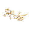 Brass Micro Pave Clear Cubic Zirconia Charms KK-C054-19G-2