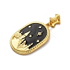Brass Micro Pave Cubic Zirconia Pendants KK-V009-10G-2