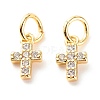 Brass Micro Pave Clear Cubic Zirconia Pendants LS-ZIRC-P094-18G-RS-2