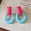 Brass Resin Stud Earrings for Women WG1A92B-01-1