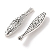 Tibetan Style Zinc Alloy Lotus Flower Pattern Fish Beads X-PALLOY-P078-01-2