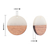 SUNNYCLUE Transparent Resin & Walnut Wood Pendants RESI-SC0001-14-H61-2
