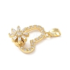Brass Micro Pave Cubic Zirconia Rotating Pendants KK-M323-01C-G-2
