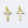 Brass Micro Pave Grade AAA Cubic Zirconia Charms X-ZIRC-P067-11G-T-NR-1