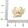 Brass Micro Pave Clear Cubic Zirconia Butterfly Connector Charms KK-C161-01G-10-3