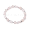 Natural Rose Quartz Round Beaded Stretch Bracelets for Women BJEW-JB11137-03-1