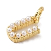 Rack Plating Brass with ABS Plastic Imitation Pearl Charms KK-B092-30U-G-2