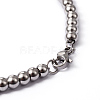 304 Stainless Steel Ball Chain Bracelets BJEW-L575-01-2