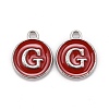 Platinum Plated Alloy Enamel Charms X-ENAM-S118-03G-P-1