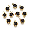 PVD Vacuum Plating 201 Stainless Steel Rhinestone Charms X-STAS-S068-02G-2