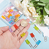 Globleland 28Pcs 7 Colors Plastic Bear Paper Clips AJEW-GL0001-89-3