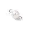 Shell Pearl Round Connector Charms PALLOY-JF04477-02-4