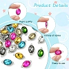 28Pcs 7 Colors Alloy Glass Links/Connectors GLAA-FS0001-93-2