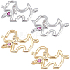 10Pcs 2 Colors Brass Micro Pave Cubic Zirconia Puppy Links/Connectors ZIRC-BBC0003-37-1