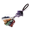 Hamsa Hand/Hand of Miriam Natural Amethyst Pendant Decorations HJEW-R127-02J-4
