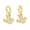 Brass Micro Pave Cubic Zirconia European Dangle Charms KK-D325-10G-1