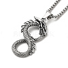 Alloy Dragon Infinity Pandant Necklace with Box Chains NJEW-K245-008-2
