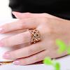 Exquisite Brass Czech Rhinestone Wide Band Finger Rings for Women RJEW-BB02123-7A-5