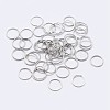 Anti-Tarnish Rhodium Plated 925 Sterling Silver Open Jump Rings STER-F036-02P-0.3x4mm-1