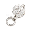 Round Handmade Polymer Clay Rhinestone Charms PALLOY-JF04456-3