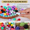 80Pcs Round Silicone Focal Beads SIL-SZ0001-24-39-3
