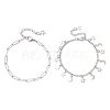 304 Stainless Steel Paperclip & Figaro Chain Bracelets for Women BJEW-JB12445-02-4