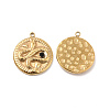 PVD Vacuum Plating 201 Stainless Steel with Rhinestone Pendants STAS-J401-VC1048-1