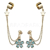 Light Gold 304 Stainless Steel Cuff Earring Chains with Rhinestone EJEW-JE05684-04-1