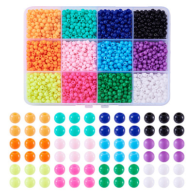 72G 12 Colors Opaque Acrylic Beads SACR-TA0001-54-1