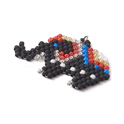 Seed Beads Beaded Pendants PALLOY-MZ00250-01-1