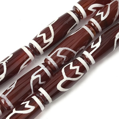 Rice Shape Tibetan Style dZi Beads Strands G-A269-A13-01-1