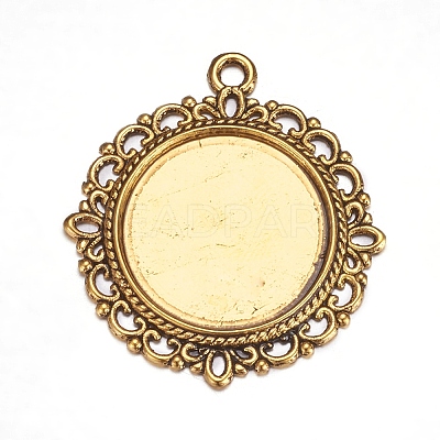 Zinc Alloy Pendant Settings for Cabochon & Rhinestone PALLOY-A15290-AG-FF-1