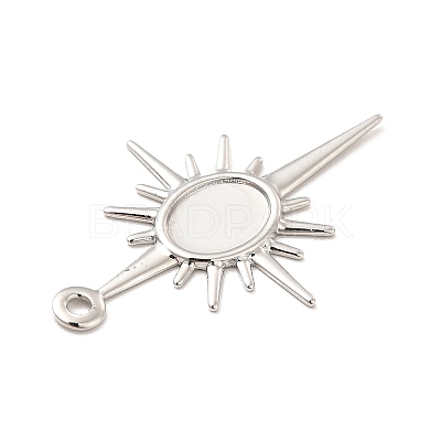 Rack Plating Brass Pendant Cabochon Settings LS-KK-E067-29P-1