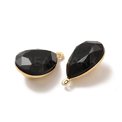 Real 18K Gold Plated Brass with Glass Pendants KK-177-22G-08-1