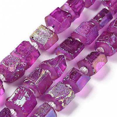 Electroplated Natural Quartz Beads Strands G-G767-02-07-1