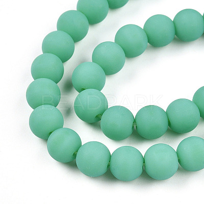 Opaque Glass Beads Strands GLAA-T032-P8mm-MD12-1