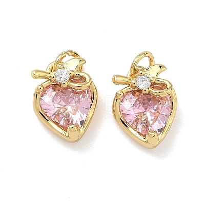 Brass Micro Pave Cubic Zirconia Pendants KK-A291-10G-1