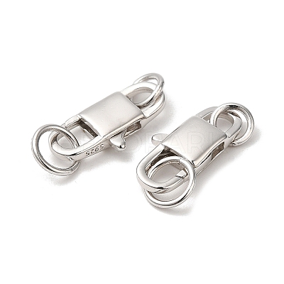 Anti-Tarnish Rhodium Plated 925 Sterling Silver Lobster Claw Clasps STER-D006-16P-1