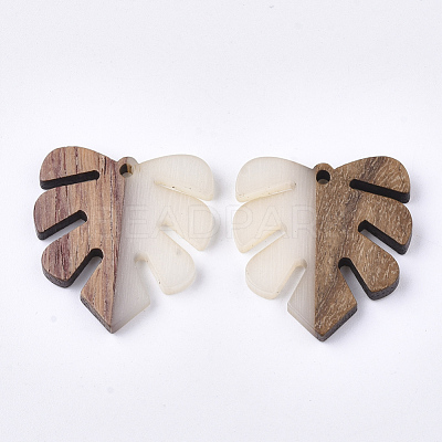 Resin & Walnut Wood Pendants RESI-S358-24G-1