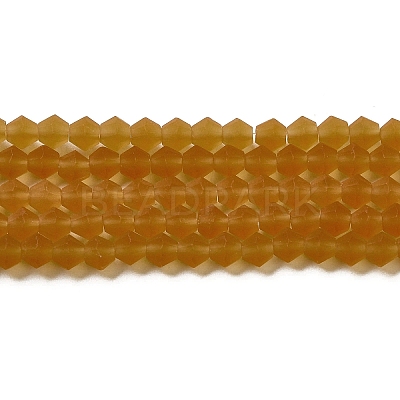 Imitate Austrian Crystal Frosted Glass Beads Strands GLAA-F029-TM4mm-B28-1