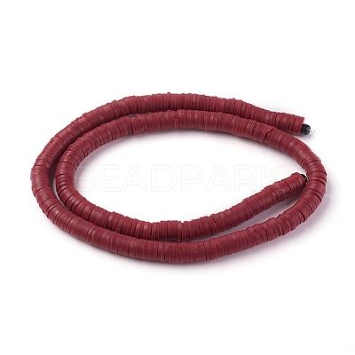 Flat Round Handmade Polymer Clay Beads CLAY-R067-6.0mm-29-1