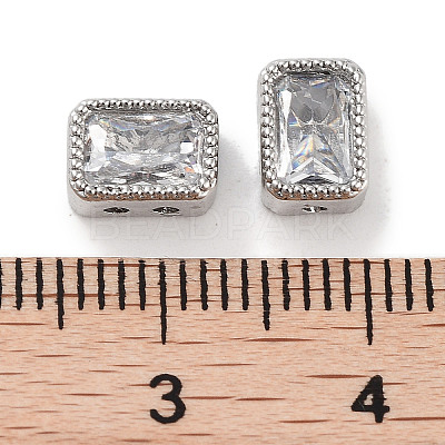 Brass Micro Pave Cubic Zirconia Beads KK-C051-48P-04-1