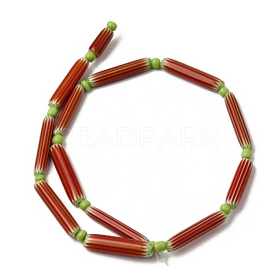 Handmade Lampwork Chevron Beads LAMP-Z019-01-06-1