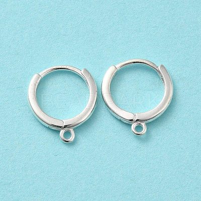 925 Sterling Silver Huggie Hoop Earring Findings STER-K174-15B-S-1