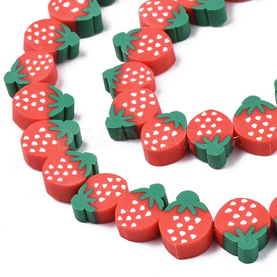 Handmade Polymer Clay Bead Strands CLAY-R069-01G-03-1