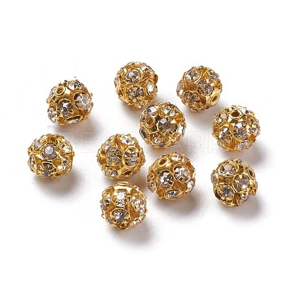 Brass Rhinestone Beads RB-H034-17-1-1