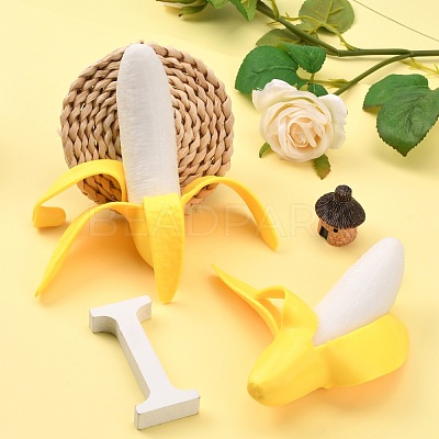 TPR Peeled Banana Stress Toy AJEW-L088-01-1