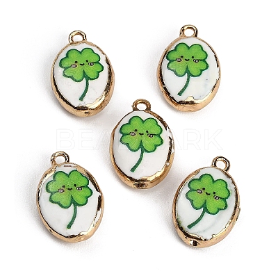 Printed Handmade Porcelain with Brass Pendants PR-CBAB520-07B-1