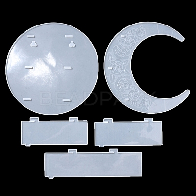 Moon Shape Floating Shelf DIY Silicone Molds Kit DIY-G093-02E-1